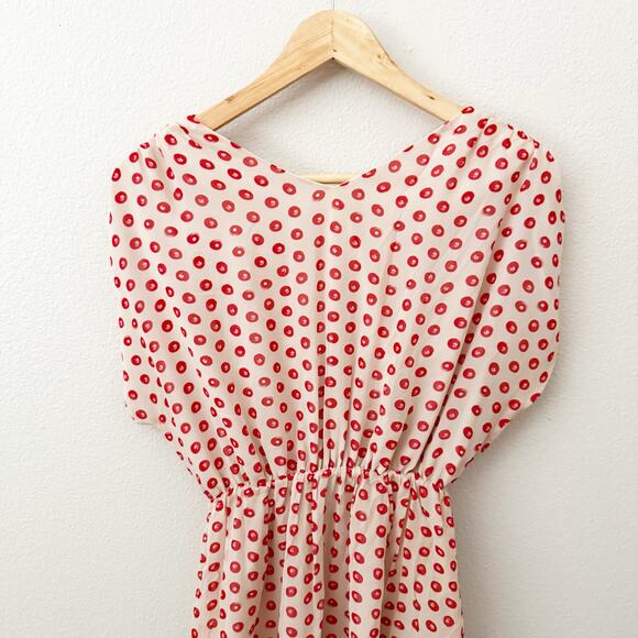 THE ADDISON PROJECT x ANTHROPOLOGIE | Collecting Dots Dress Silk Nude Red | XS - Picture 6 of 8